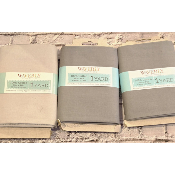 Waverly Inspirations 100% Cotton Sew Fabric, 3 Gray 1 Yard Package Lot, New - Picture 1 of 6